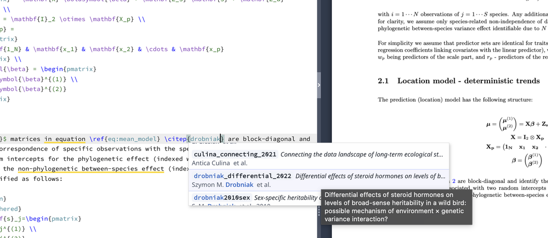 Overleaf - citation accessing personal library